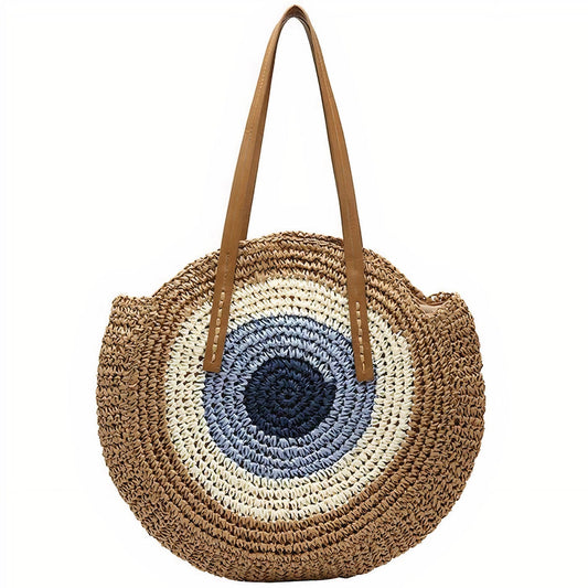 Sac Rond Paille Dégradé - Collection Éclatante